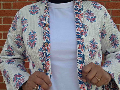 Deepika ~ Floral Chain | Quilted Cotton Reversible Jacket