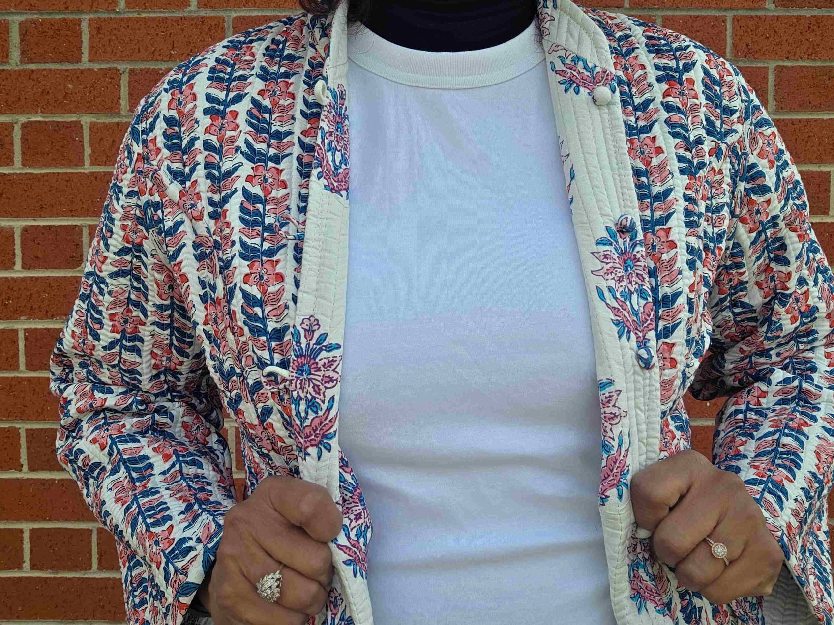 Deepika ~ Floral Chain | Quilted Cotton Reversible Jacket