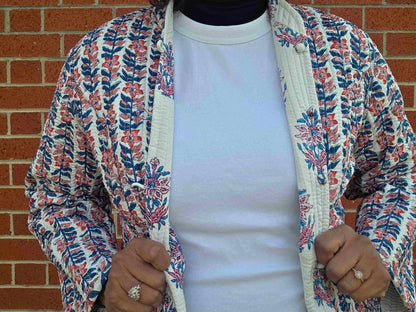 Deepika ~ Floral Chain | Quilted Cotton Reversible Jacket
