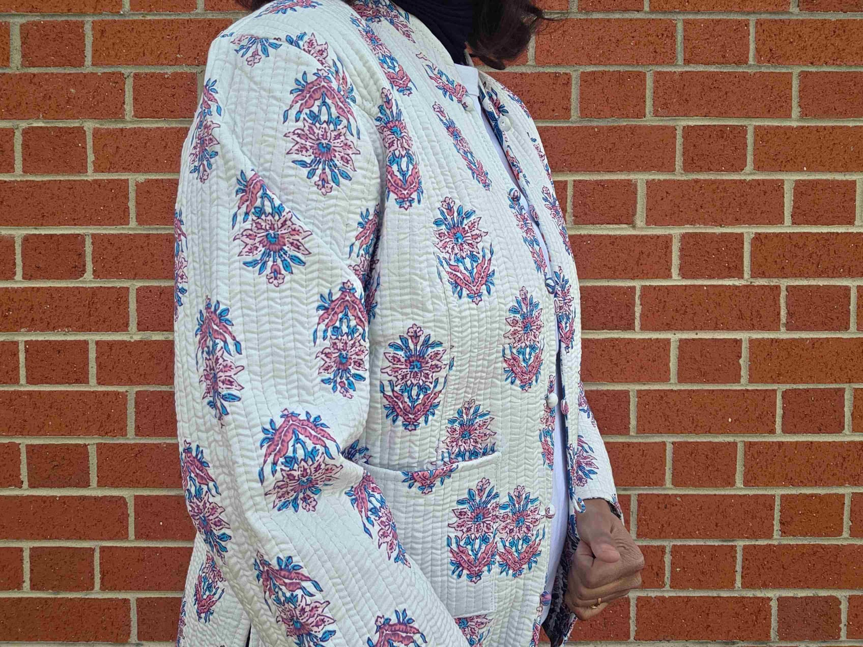 Deepika ~ Floral Chain | Quilted Cotton Reversible Jacket