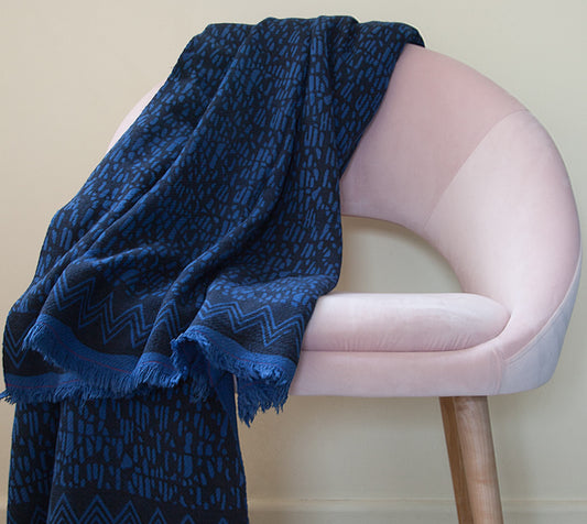 Khadi Throw - Indigo Blue