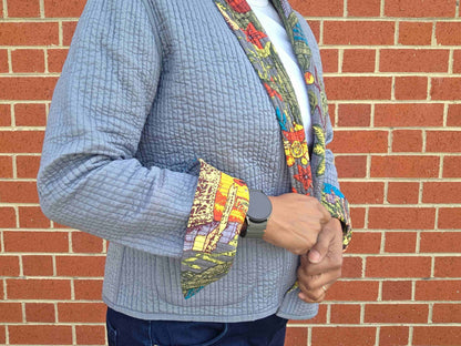 Frida in Grey | Reversible Cotton Quilted Jacket