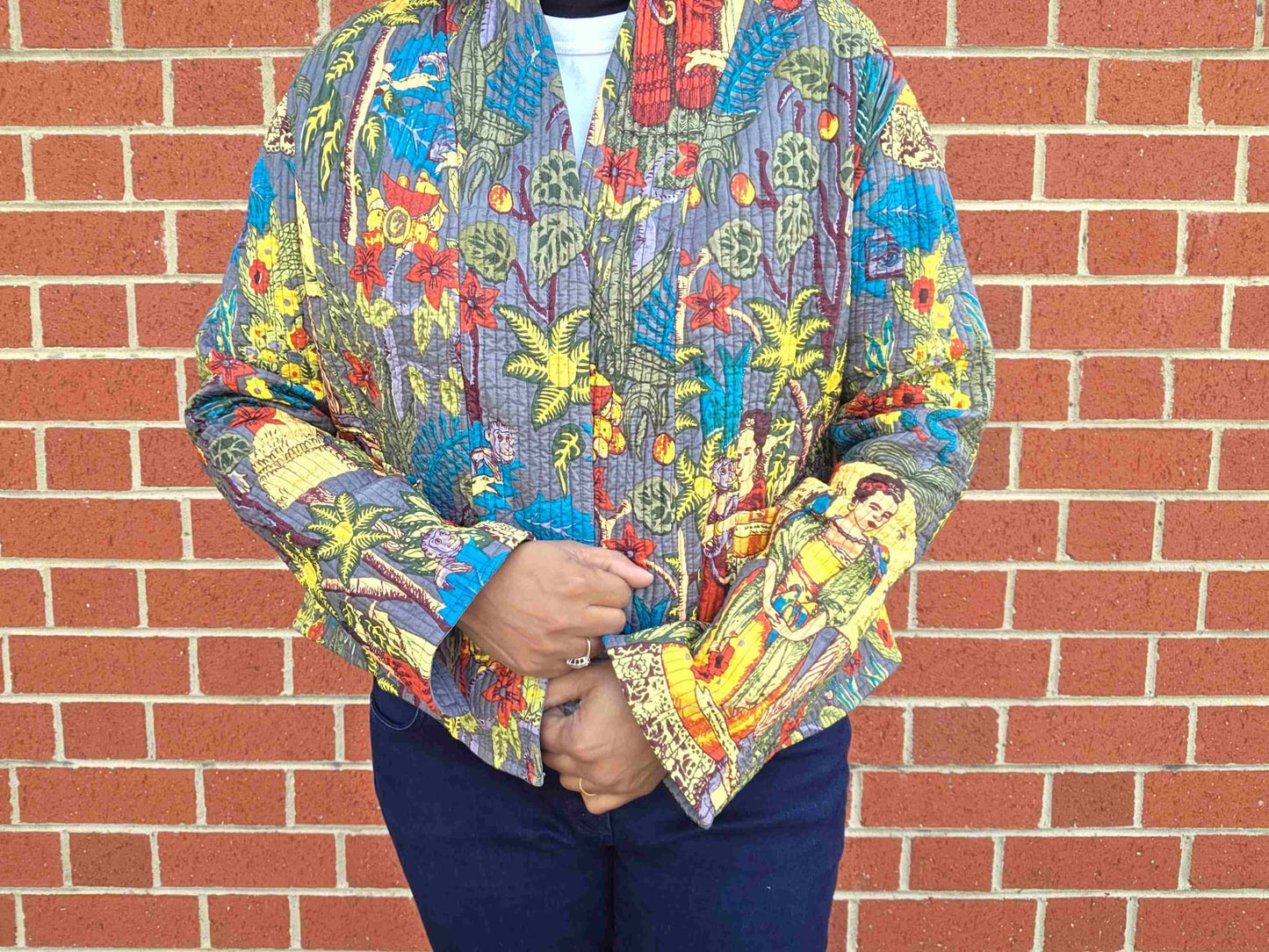 Frida in Grey | Reversible Cotton Quilted Jacket