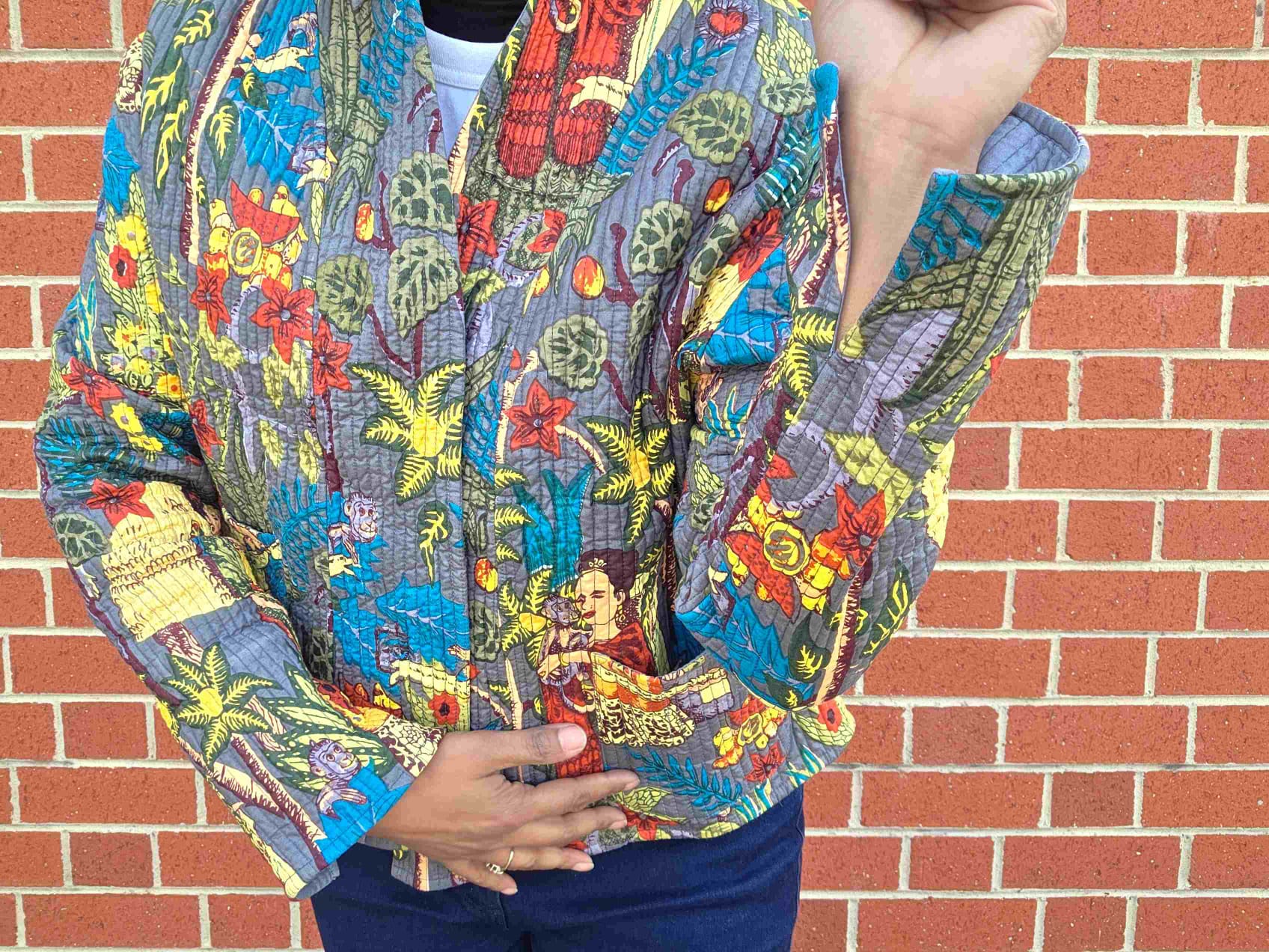 Frida in Grey | Reversible Cotton Quilted Jacket