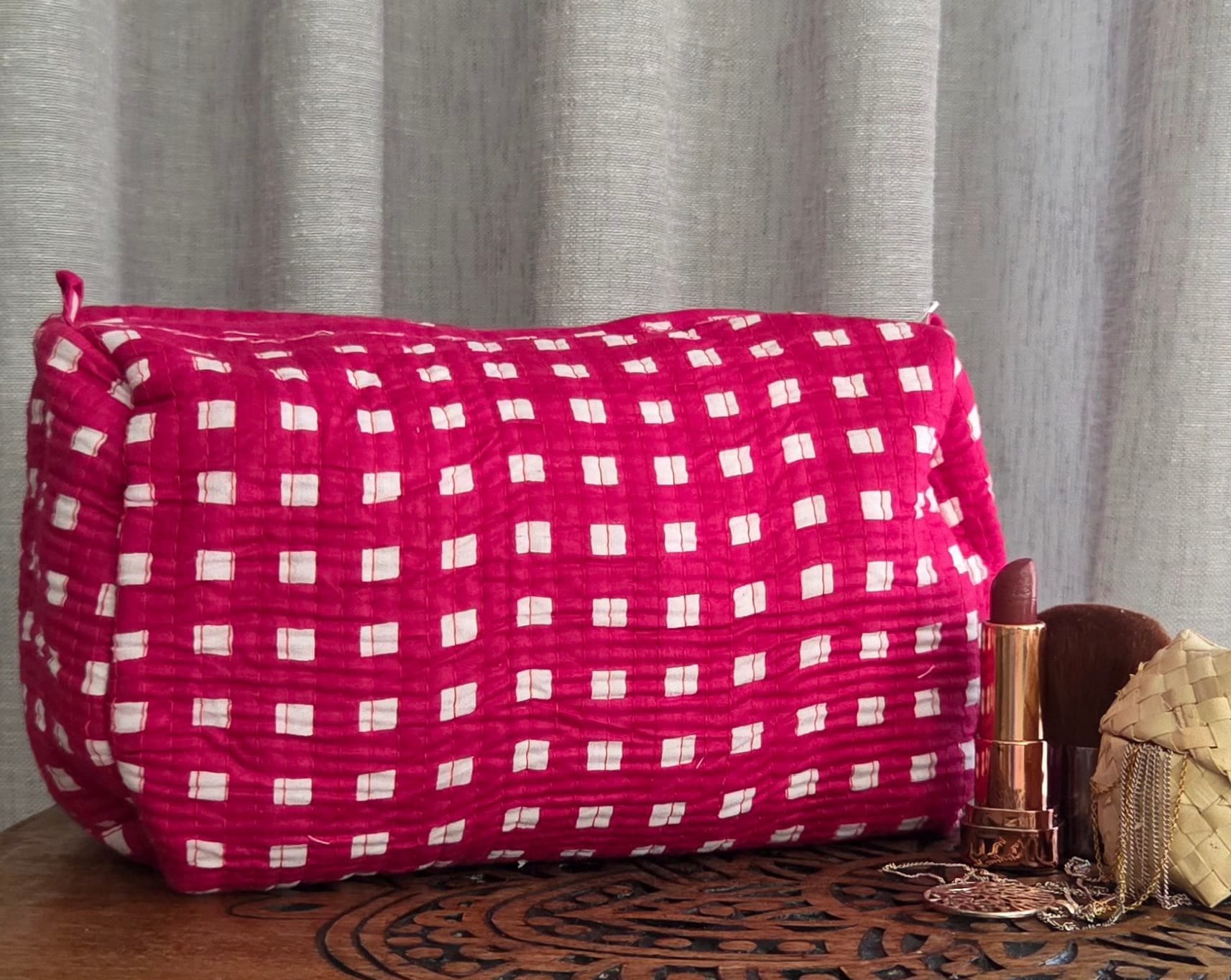 Quilted Cotton Wash Bag