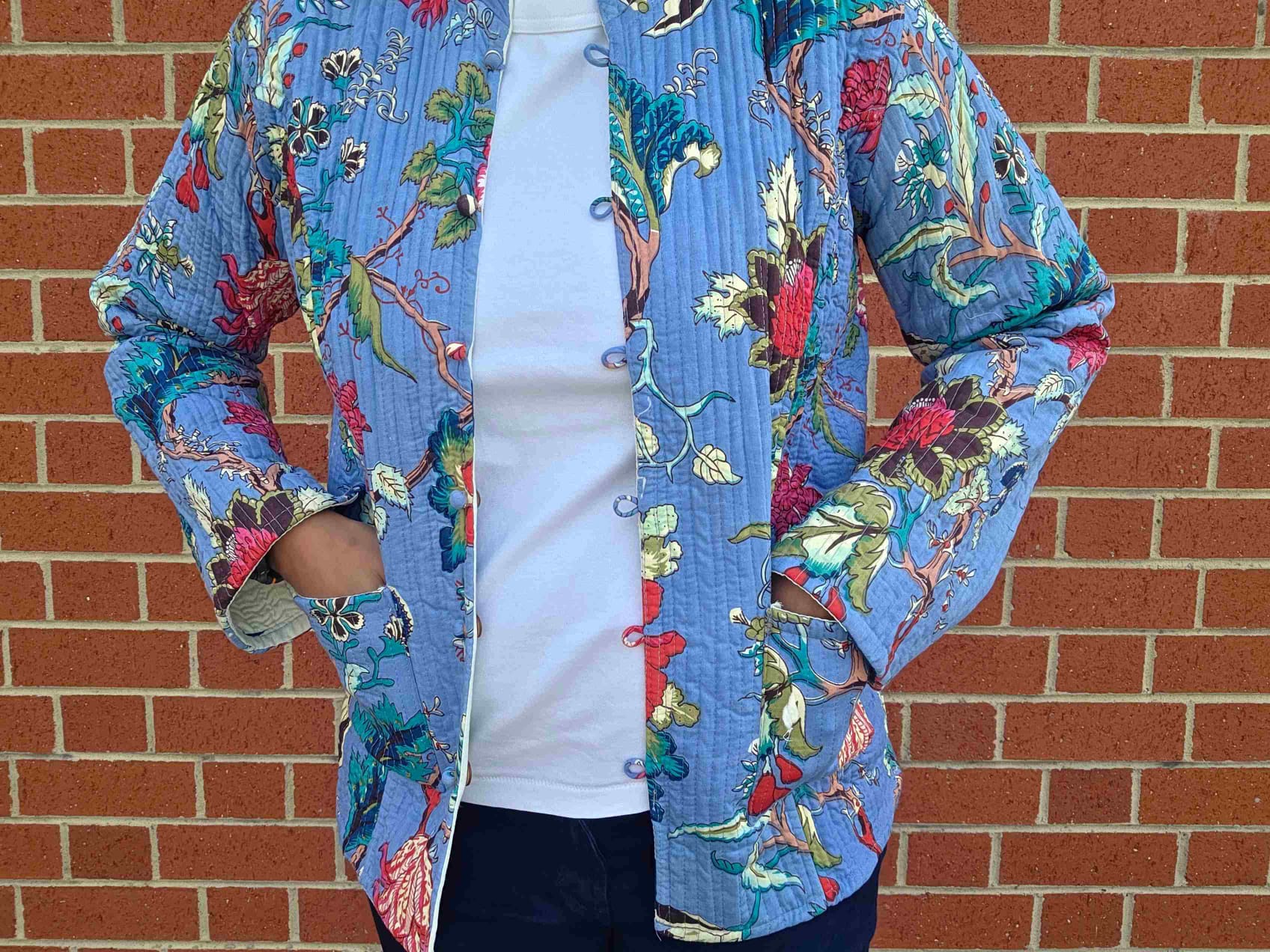 Deepika ~ Branches on Trees | Quilted Cotton Reversible Jacket