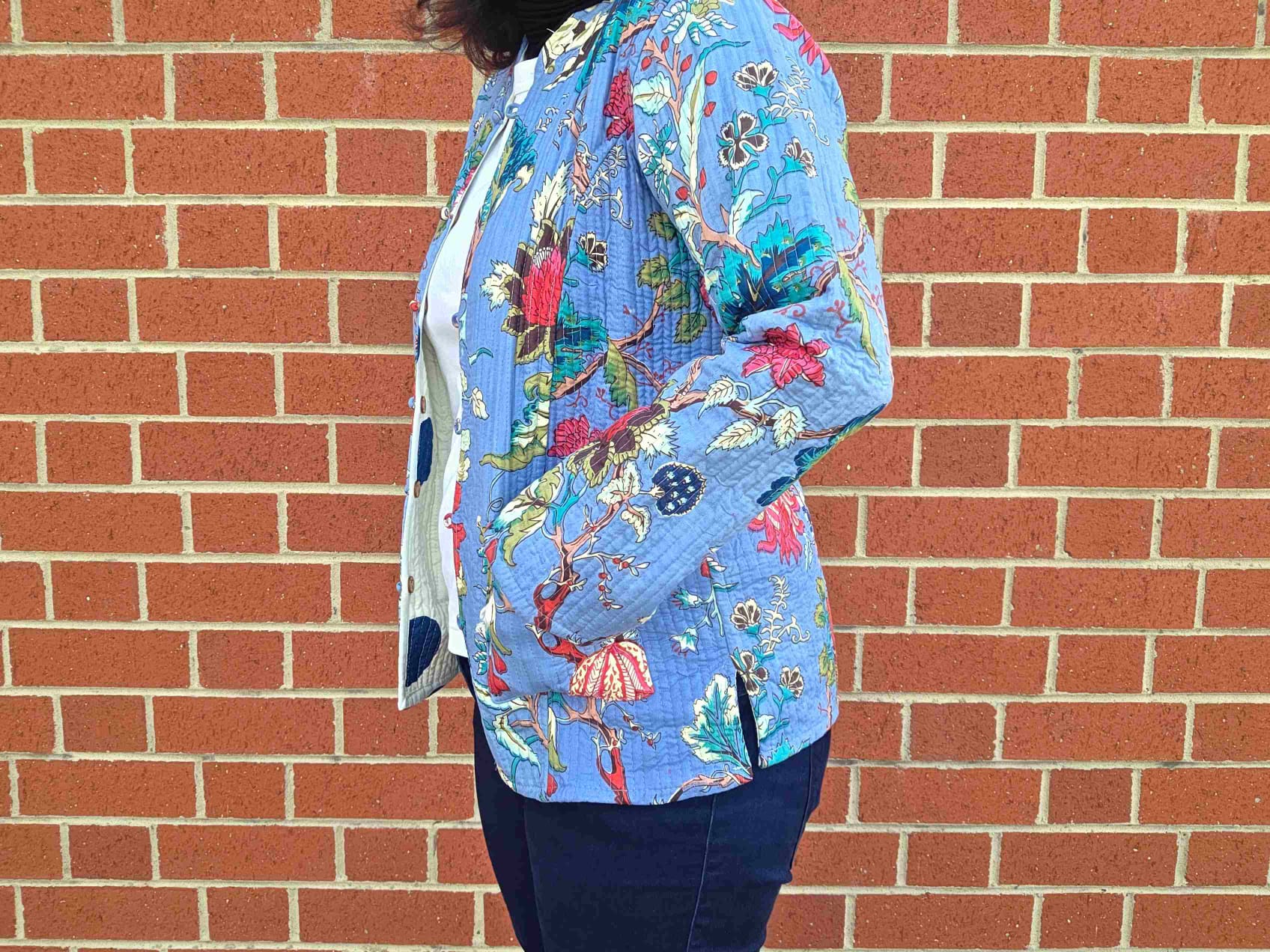 Deepika ~ Branches on Trees | Quilted Cotton Reversible Jacket