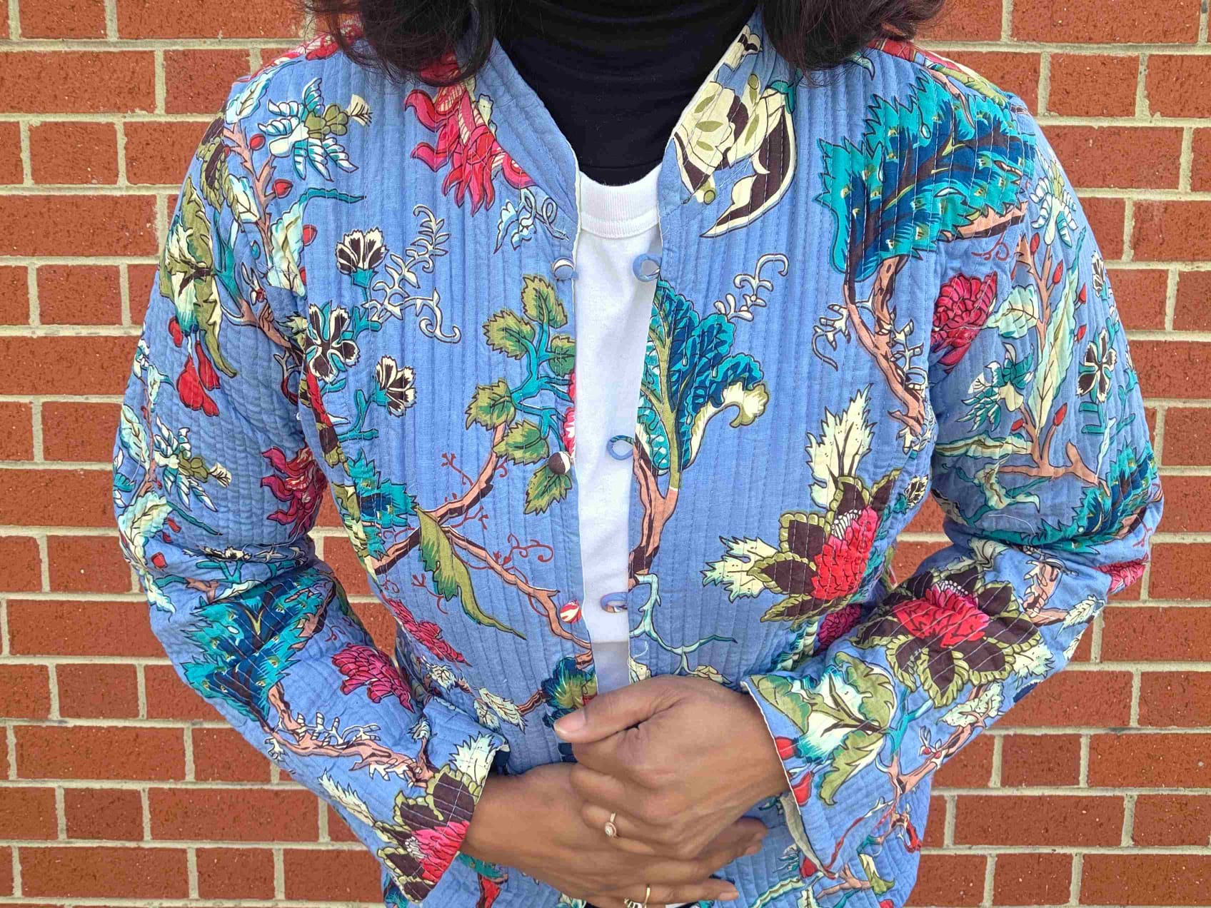 Deepika ~ Branches on Trees | Quilted Cotton Reversible Jacket