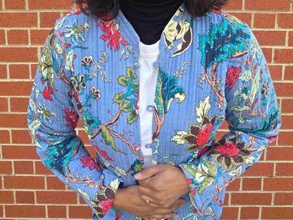 Deepika ~ Branches on Trees | Quilted Cotton Reversible Jacket
