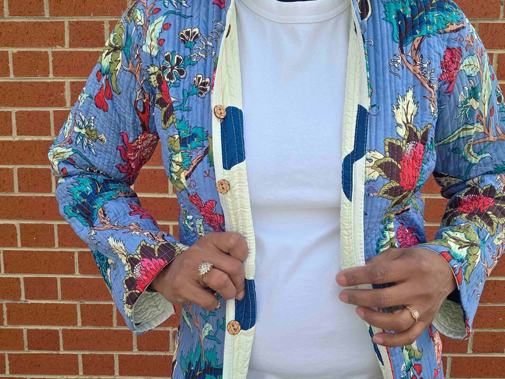 Deepika ~ Branches on Trees | Quilted Cotton Reversible Jacket
