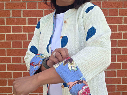 Deepika ~ Branches on Trees | Quilted Cotton Reversible Jacket