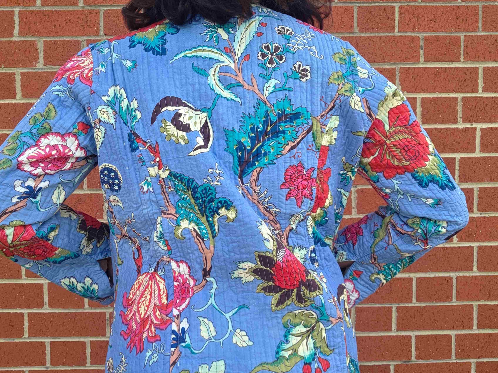 Deepika ~ Branches on Trees | Quilted Cotton Reversible Jacket