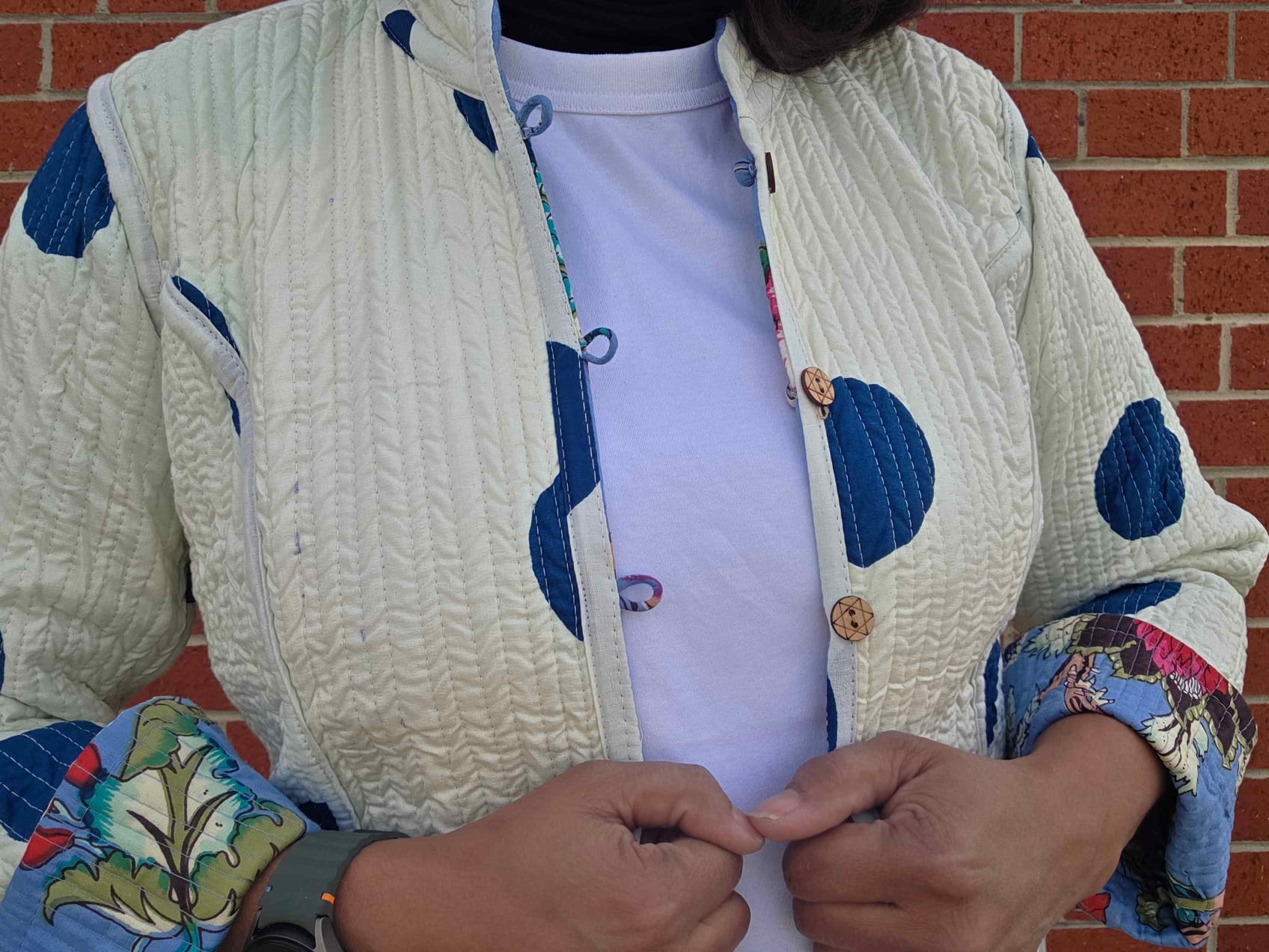 Deepika ~ Branches on Trees | Quilted Cotton Reversible Jacket