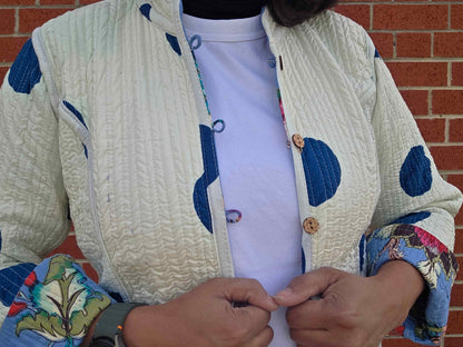 Deepika ~ Branches on Trees | Quilted Cotton Reversible Jacket