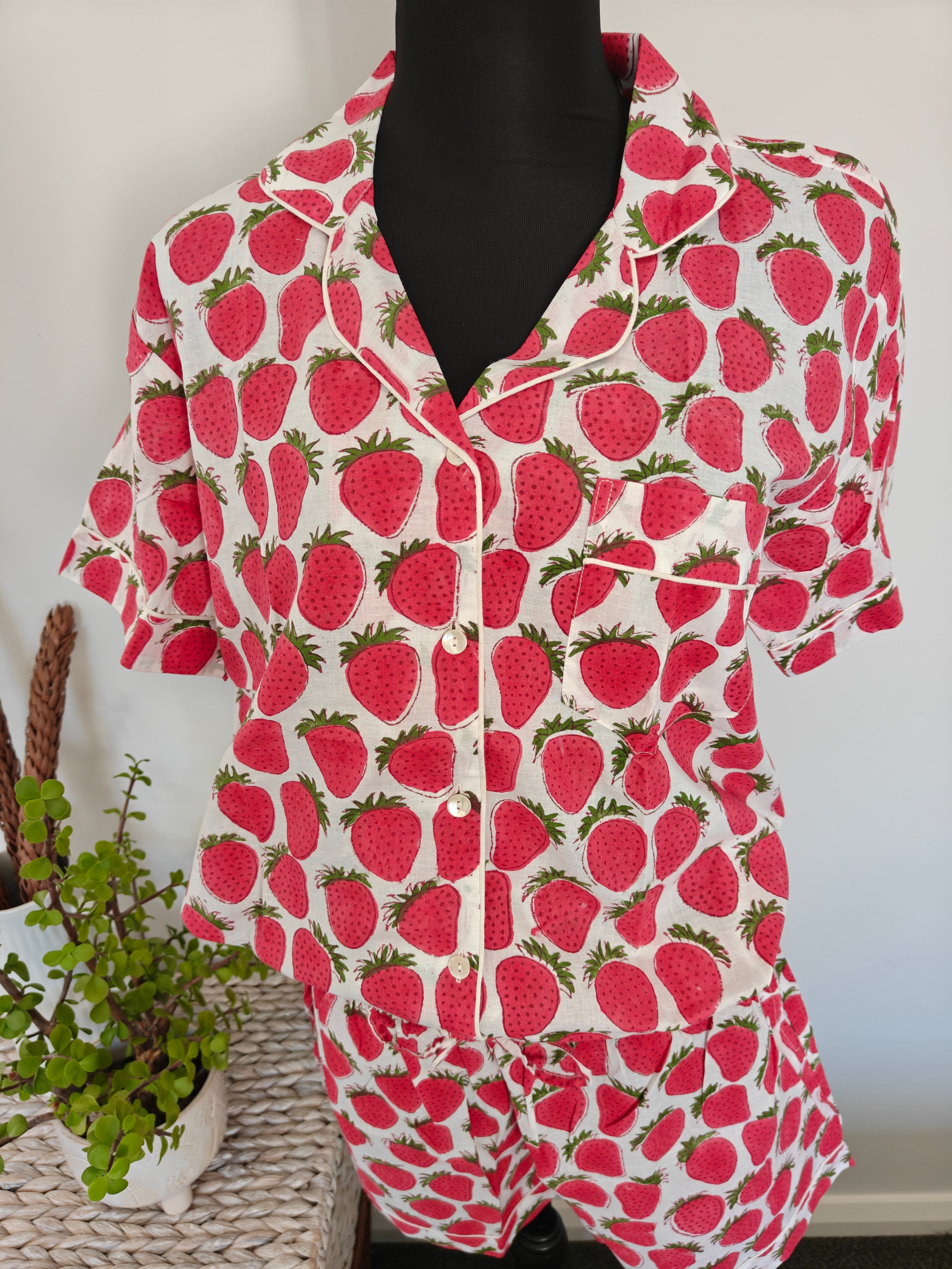Strawberry | Unisex Cotton Pyjama Set