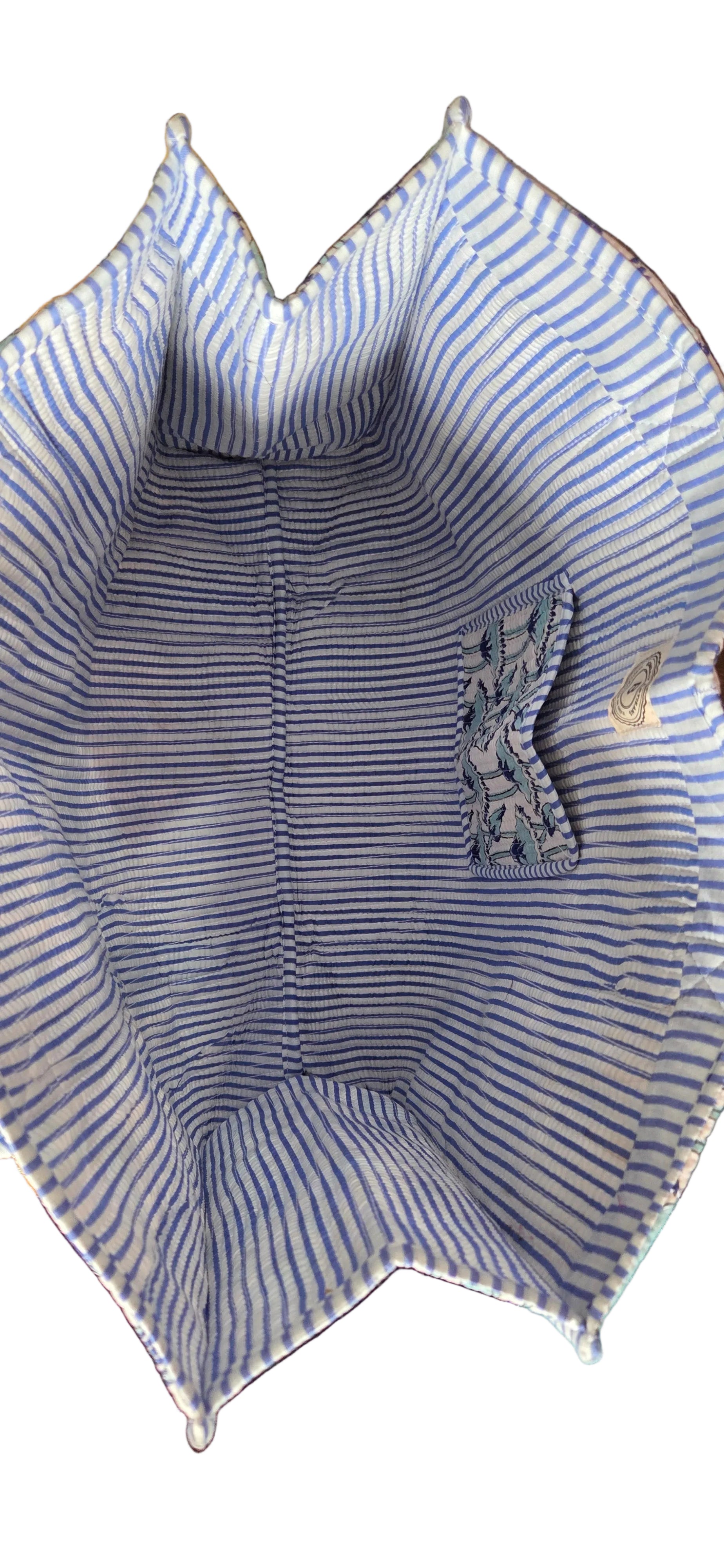 Disha | Blue Shells | Quilted Cotton Reversible Tote