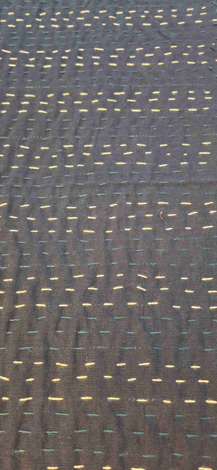 Indigo Ajrakh ~ Kantha Bedspread ~ Queen | King