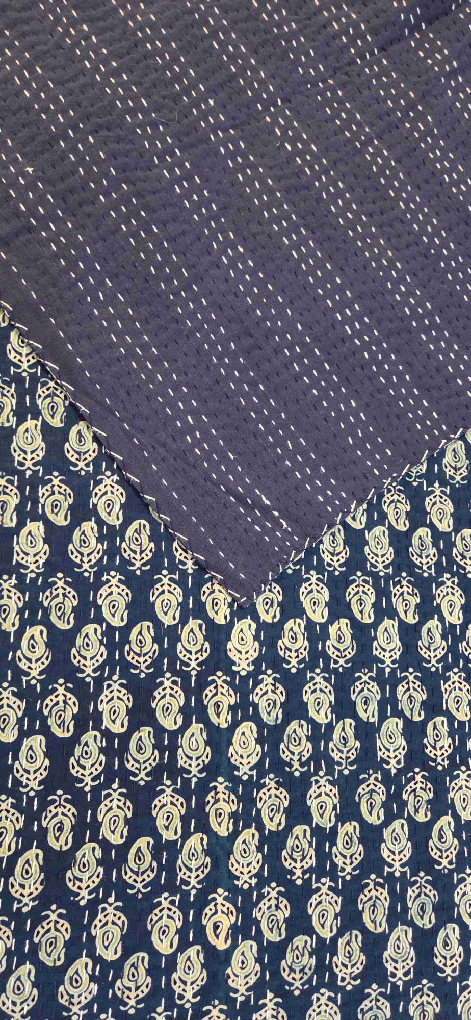 Indigo Boota ~ Kantha Bedspread ~ Queen | King