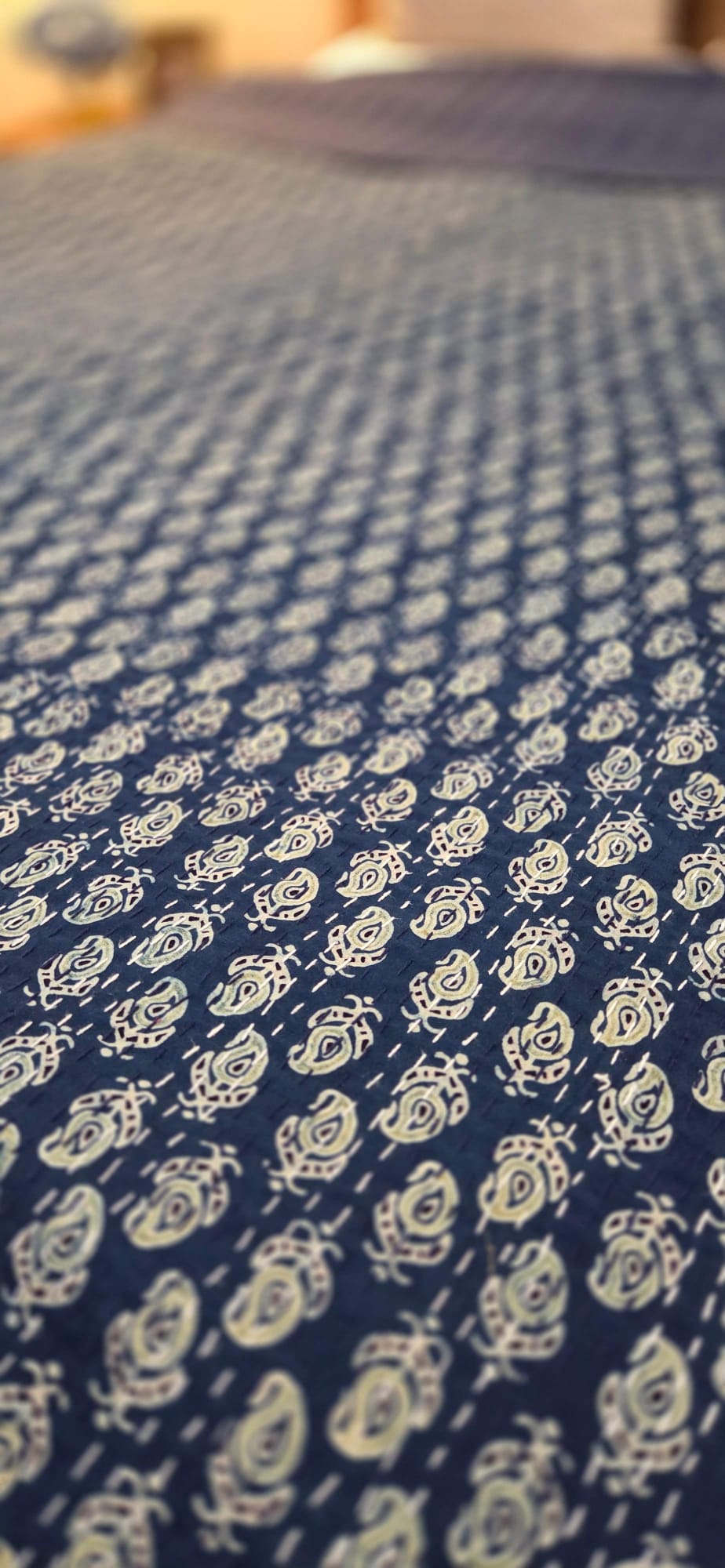 Indigo Boota ~ Kantha Bedspread ~ Queen | King