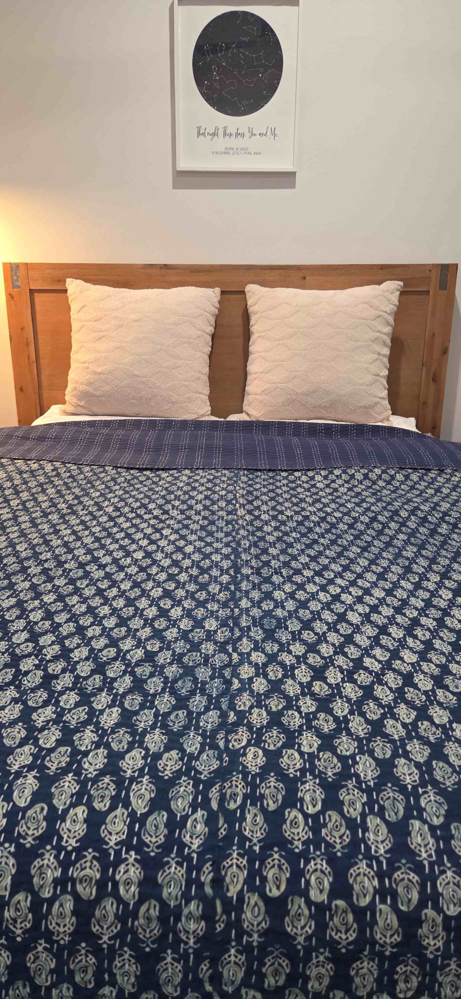 Indigo Boota ~ Kantha Bedspread ~ Queen | King