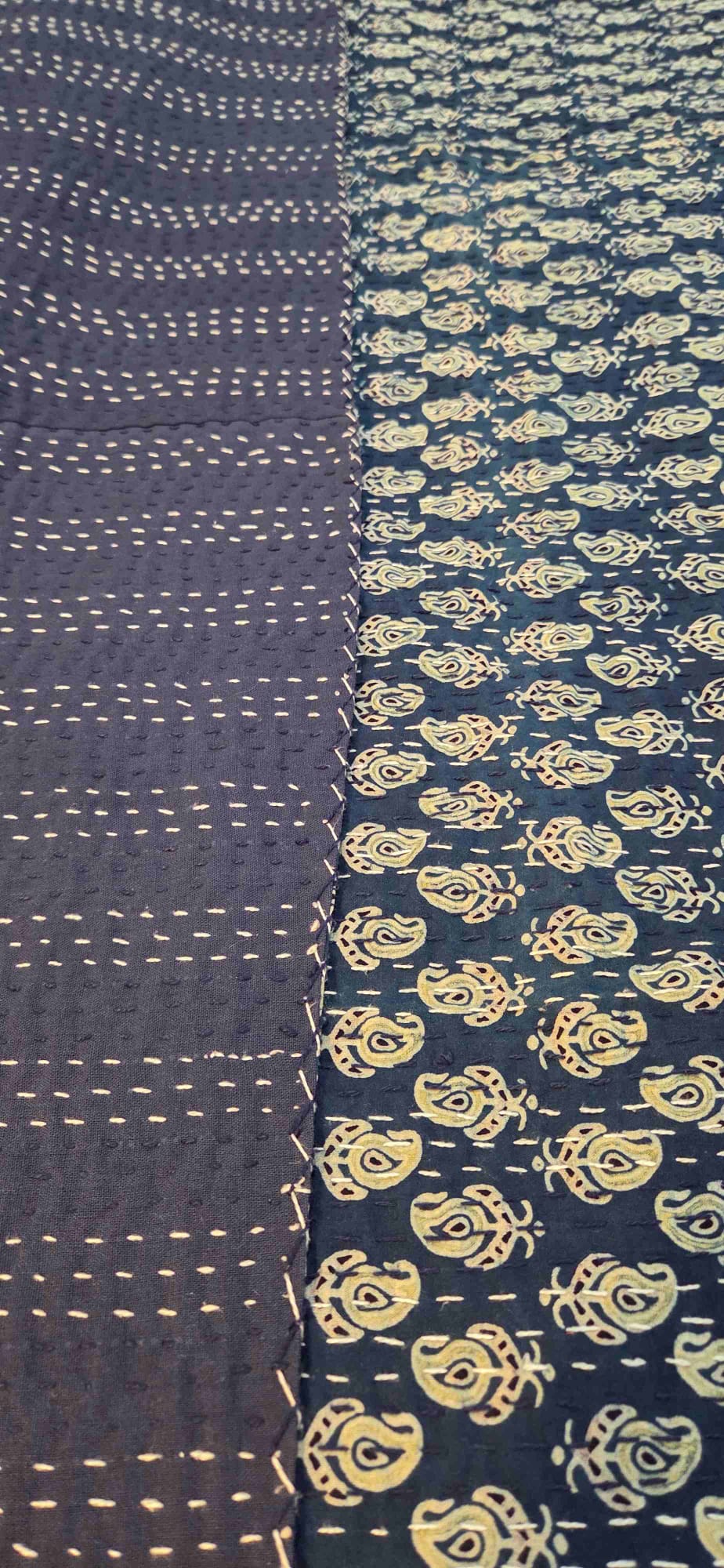 Indigo Boota ~ Kantha Bedspread ~ Queen | King
