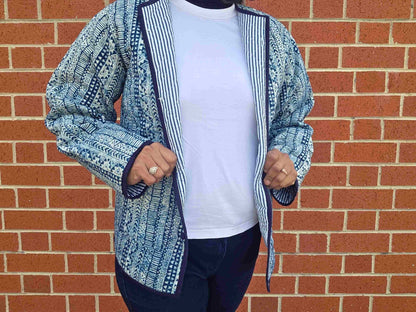Indya ~ 1 | Indigo Vintage Style | Quilted Cotton Jacket