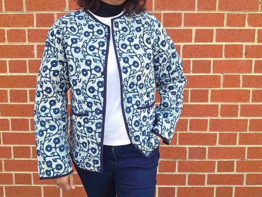 Indya ~ 2 | Indigo Vintage Style | Quilted Cotton Jacket