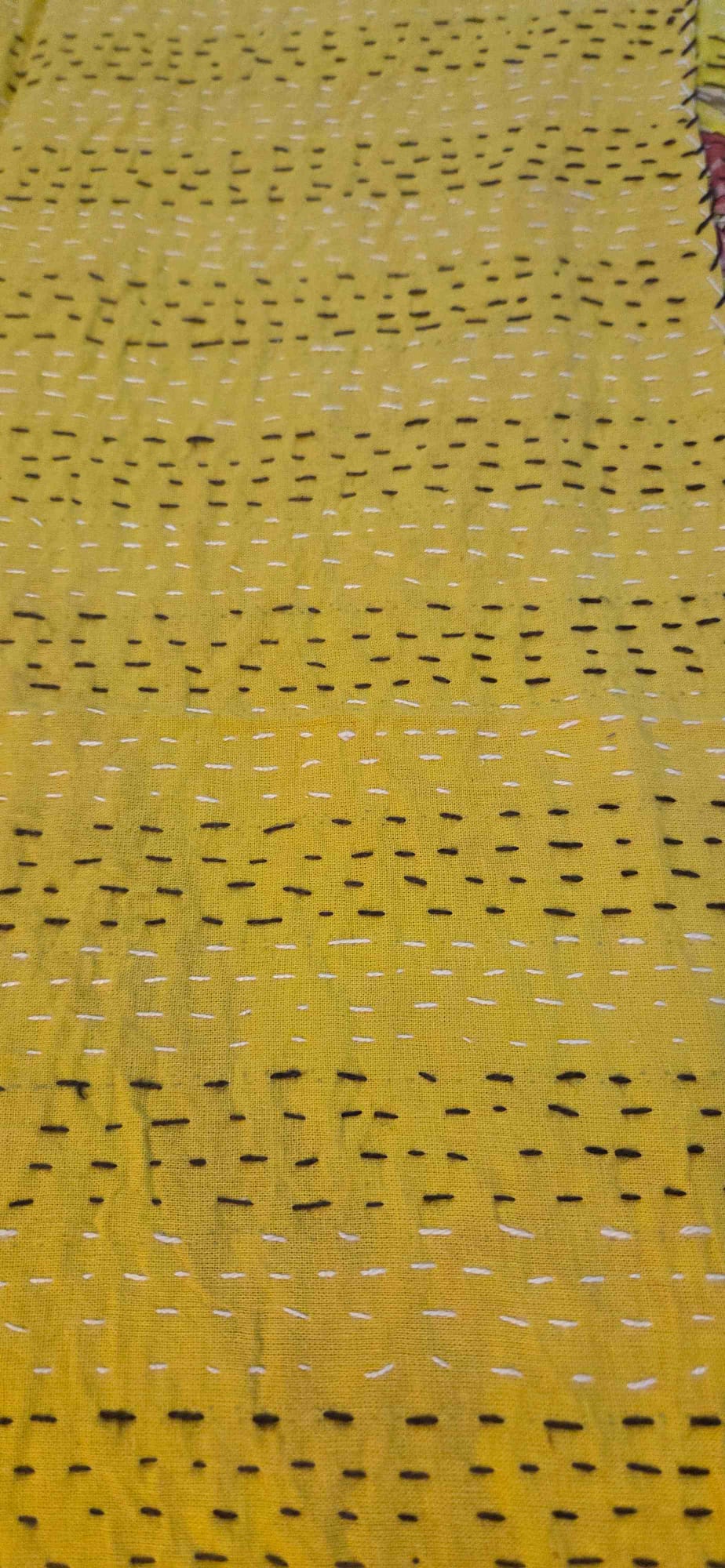 Lemon Blossom ~ Kantha Bedspread ~ Queen | King