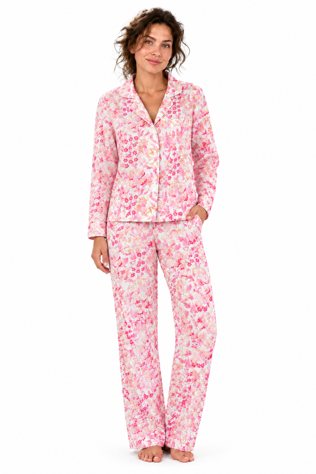 Pink Orange Bloom | Cotton Pyjama Set