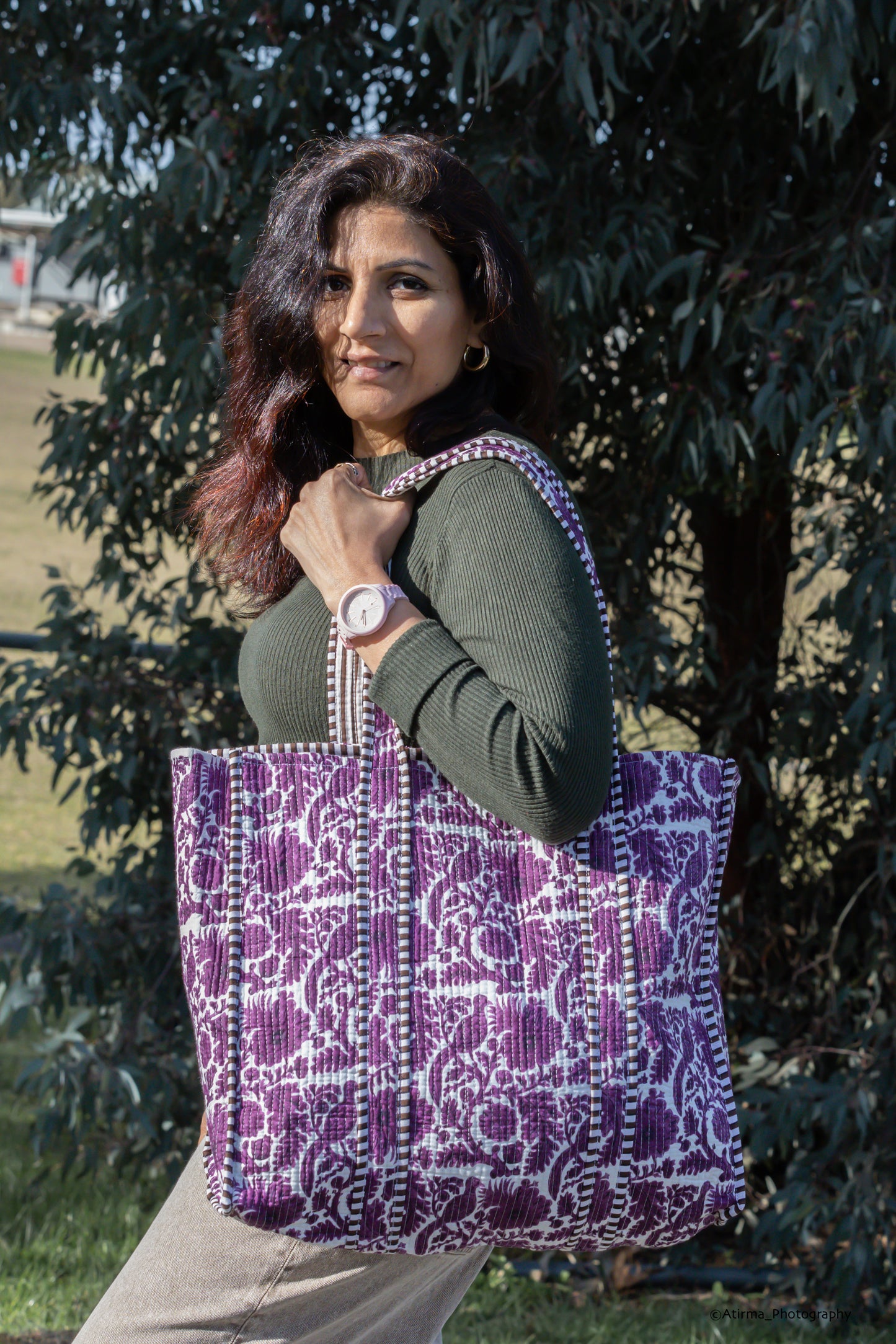 Disha | Purple Kingdom | Quilted Cotton Tote