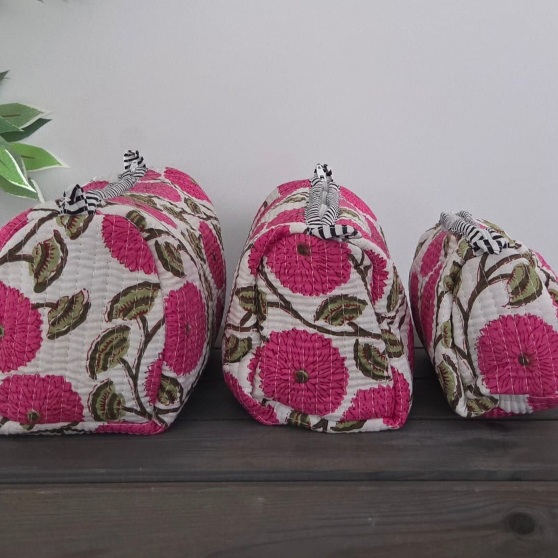 Handblock printed Cotton Cosmetics Pouch