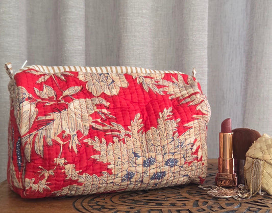 hand block printed wash bag
