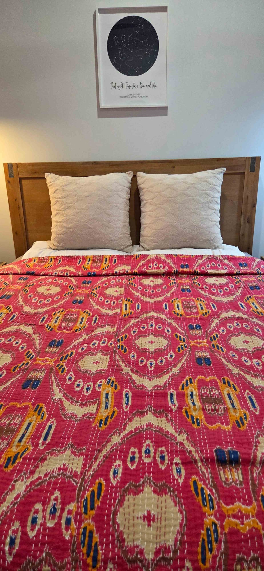 Ruby Blush ~ Kantha Bedspread ~ Queen | King