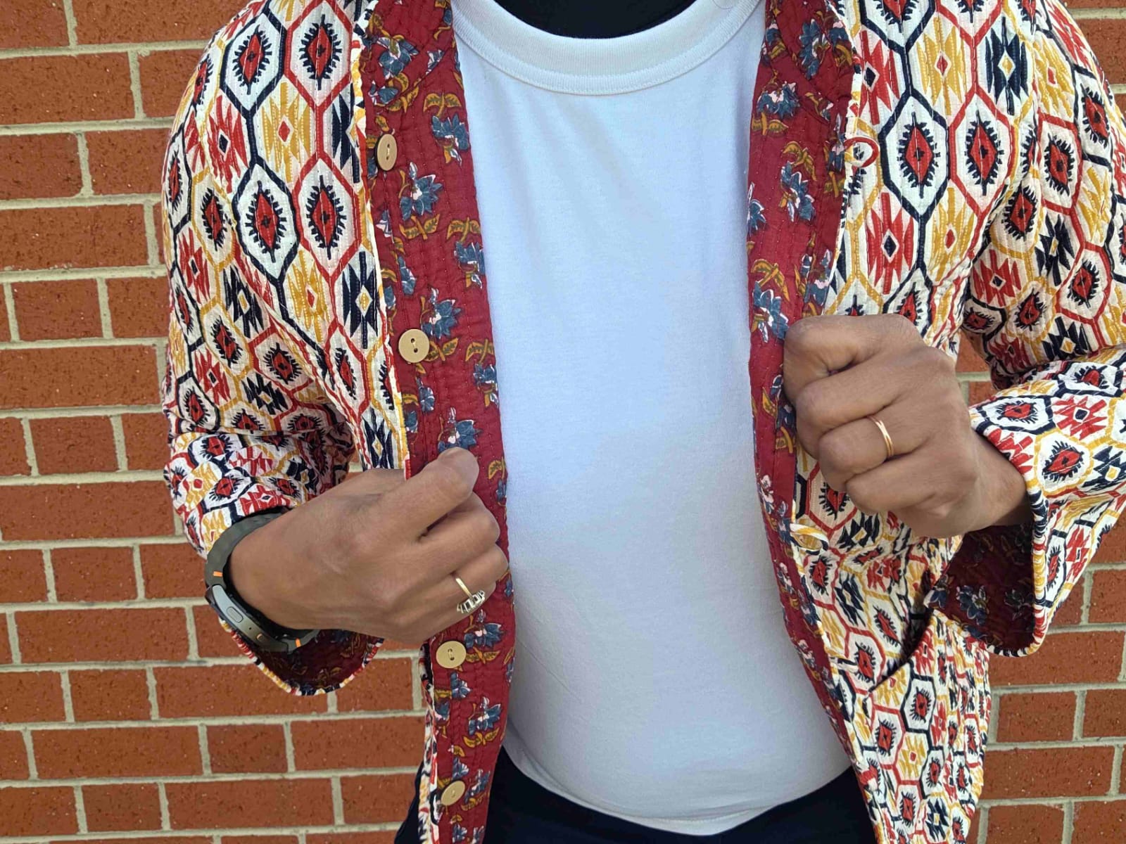 Deepika ~ Golden Rust | Quilted Cotton Reversible Jacket