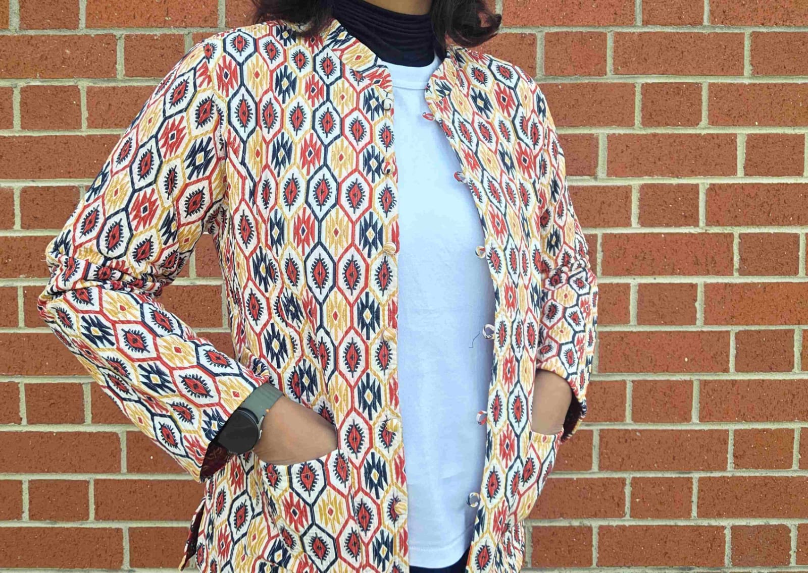 Deepika ~ Golden Rust | Quilted Cotton Reversible Jacket