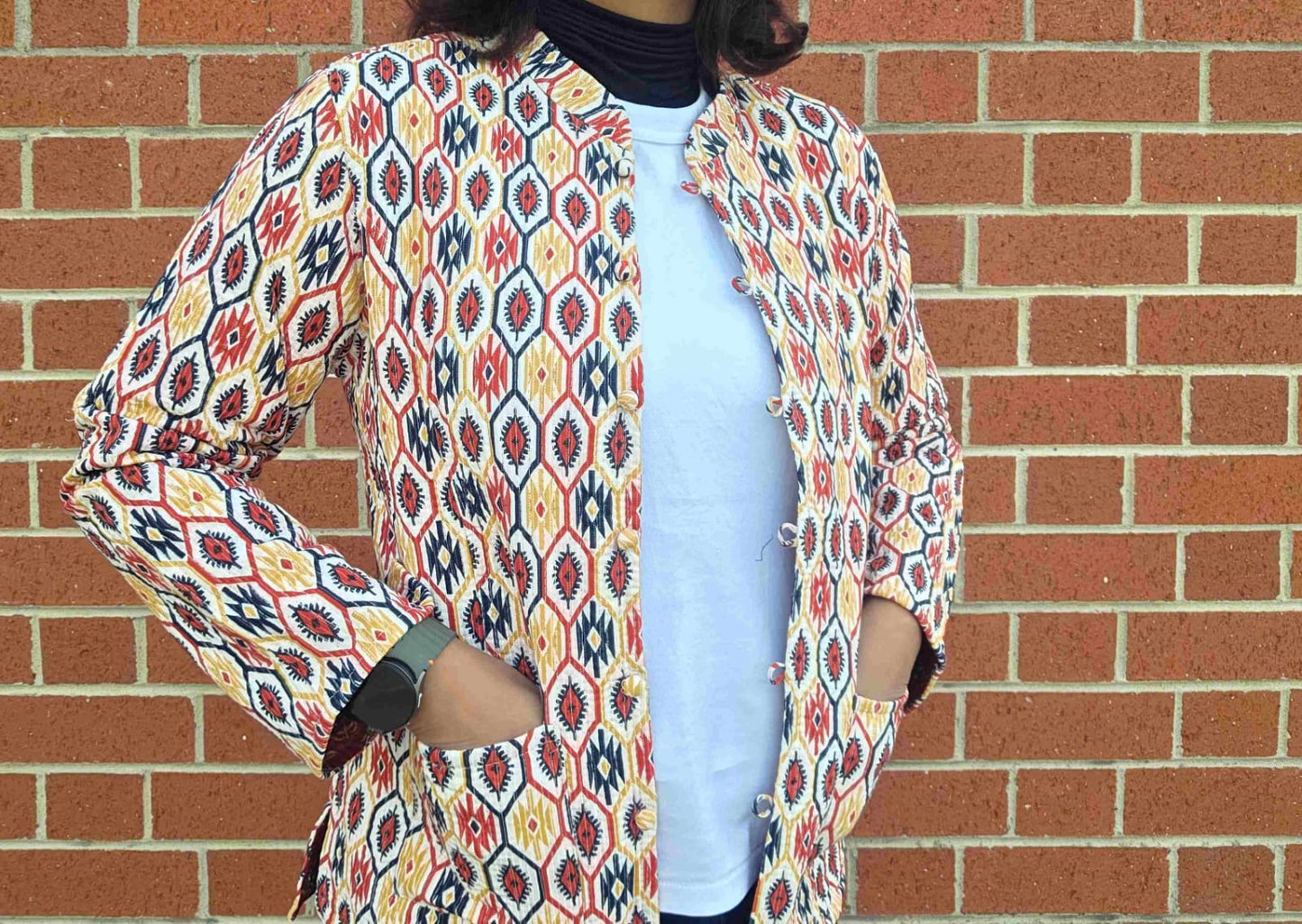 Deepika ~ Golden Rust | Quilted Cotton Reversible Jacket