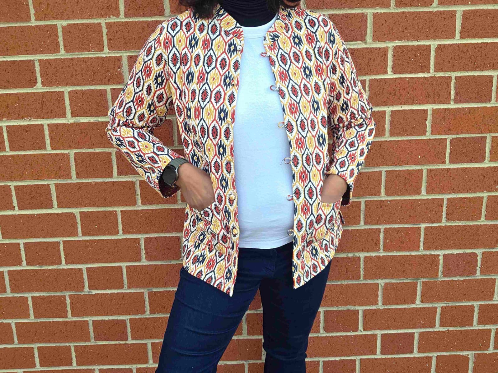 Deepika ~ Golden Rust | Quilted Cotton Reversible Jacket