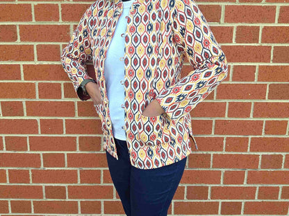 Deepika ~ Golden Rust | Quilted Cotton Reversible Jacket