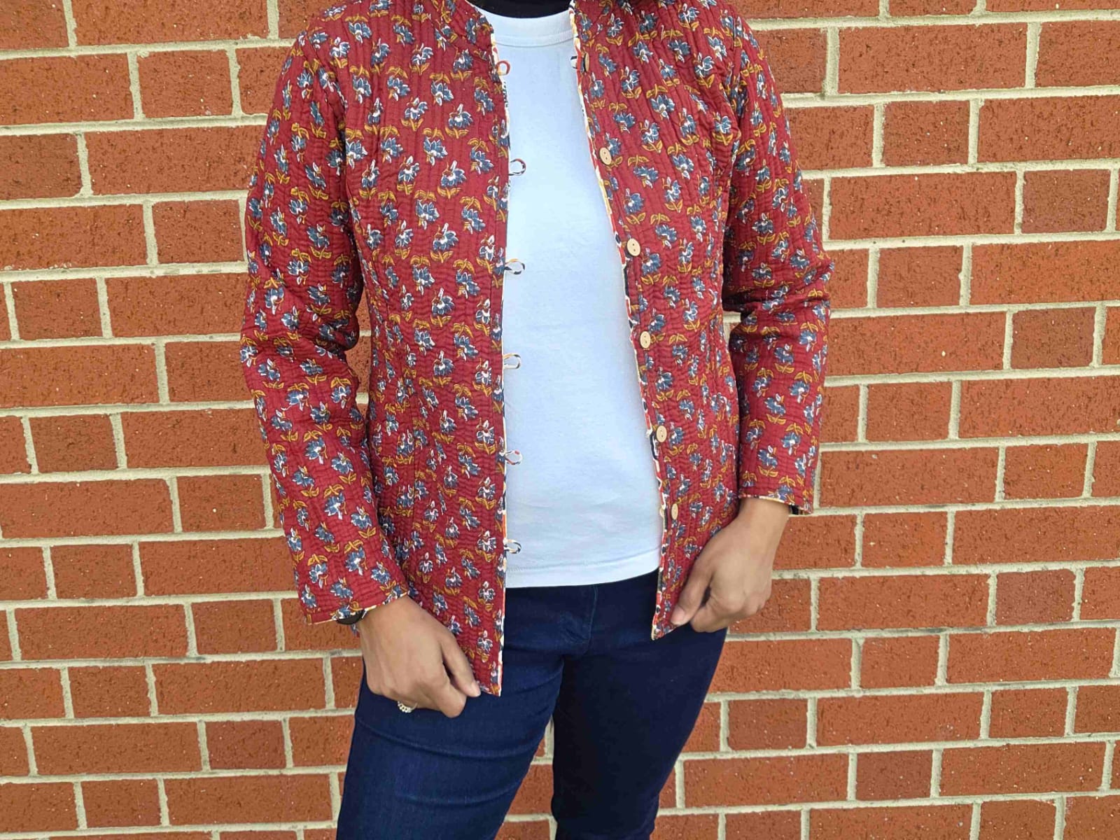 Deepika ~ Golden Rust | Quilted Cotton Reversible Jacket