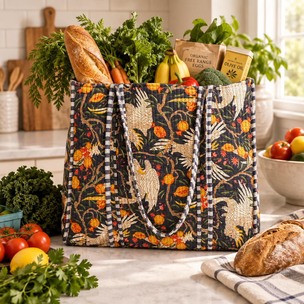 Disha | Mohawk | Quilted Cotton Reversible Tote