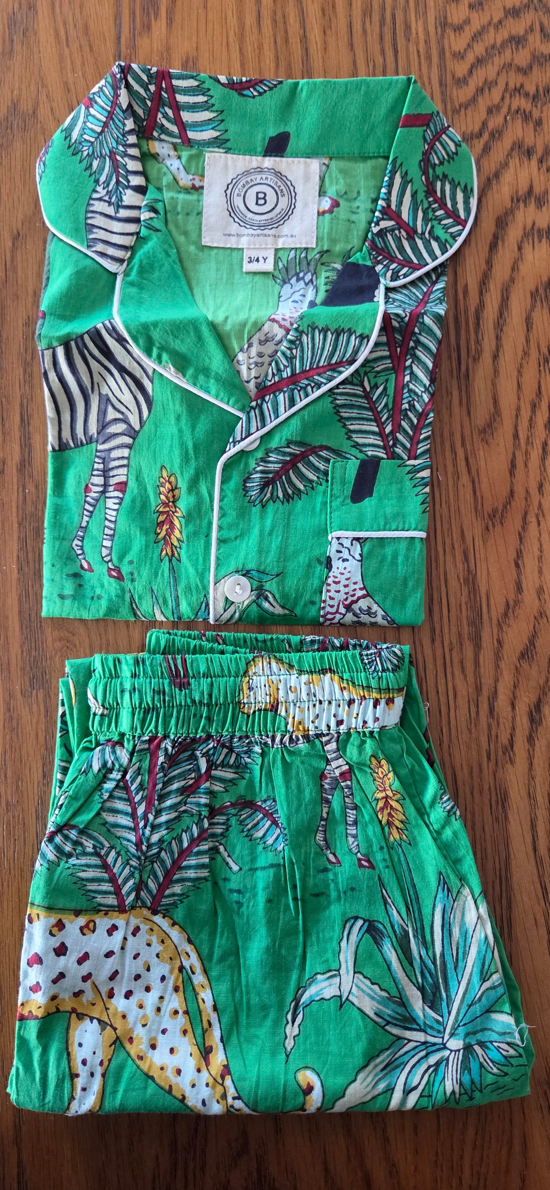 Kids PJ set Green Jungle