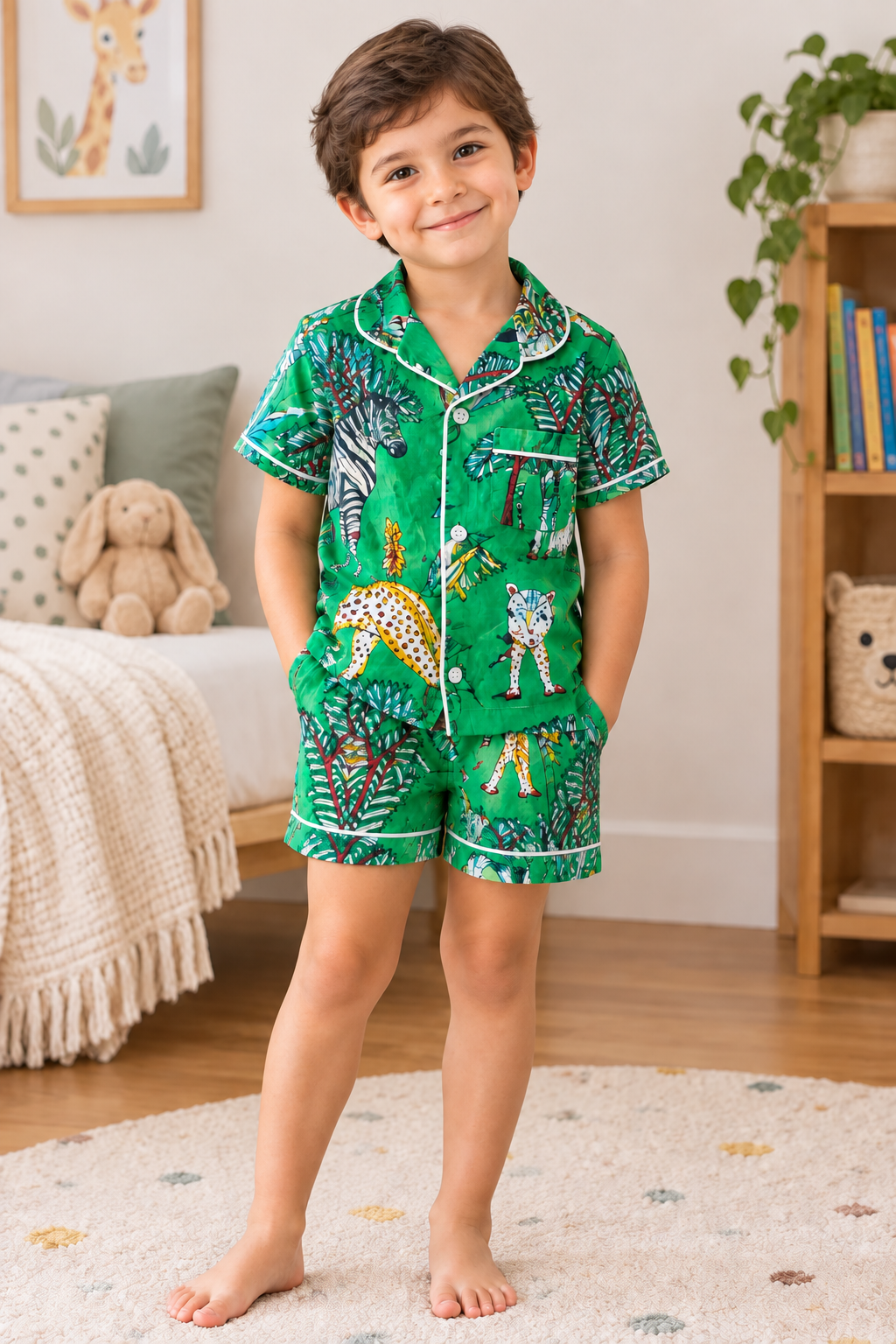 Kids PJ set Green Jungle