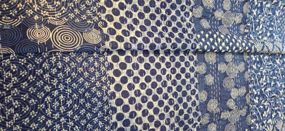 Indigo Patchwork ~ Kantha Bedspread ~ Queen | King