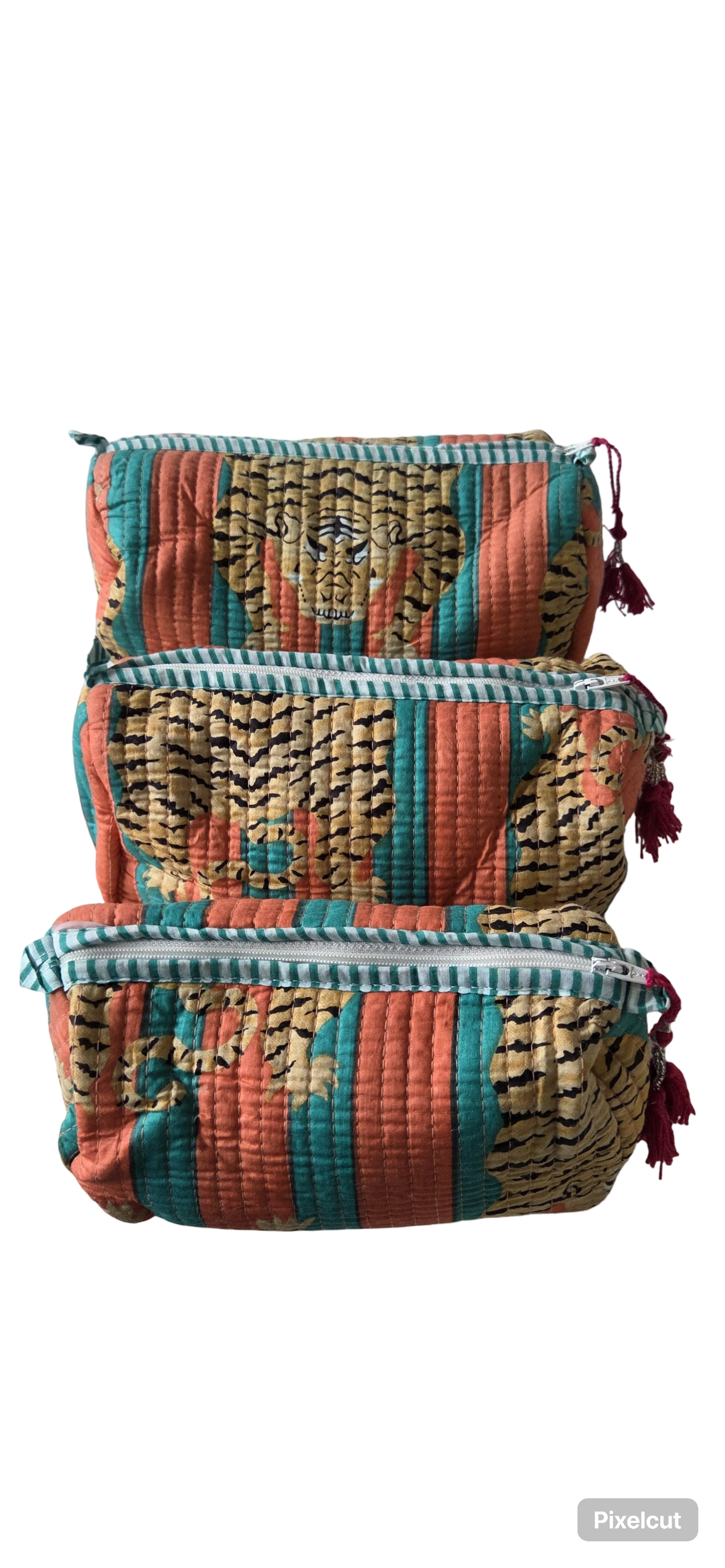 Cheetah | Quilted Cotton Cosmetics Pouch