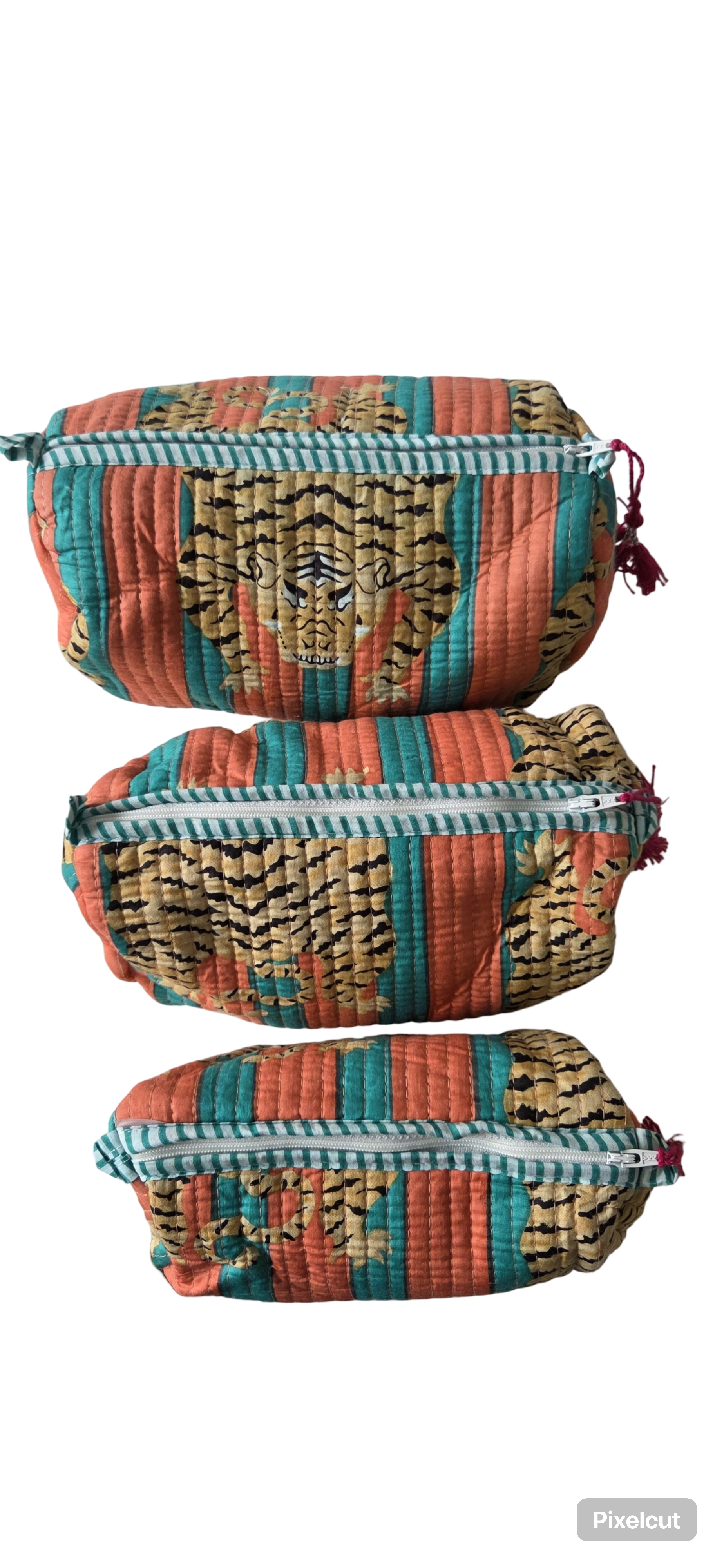 Cheetah | Quilted Cotton Cosmetics Pouch