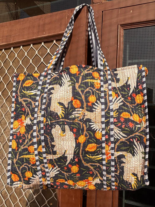 Disha | Mohawk | Quilted Cotton Reversible Tote