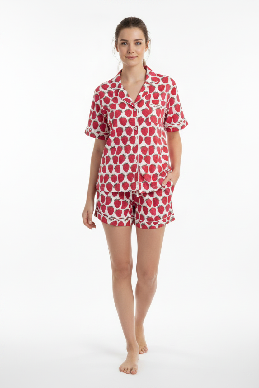Strawberry | Unisex Cotton Pyjama Set