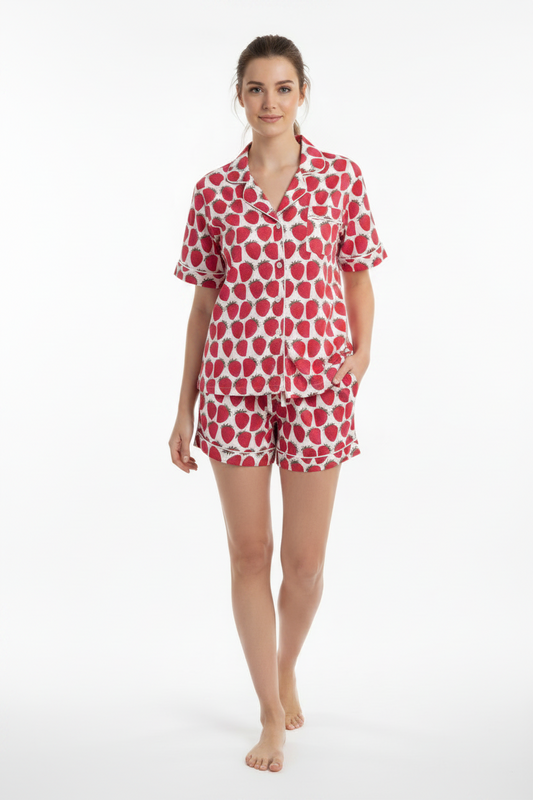 Strawberry | Unisex Cotton Pyjama Set