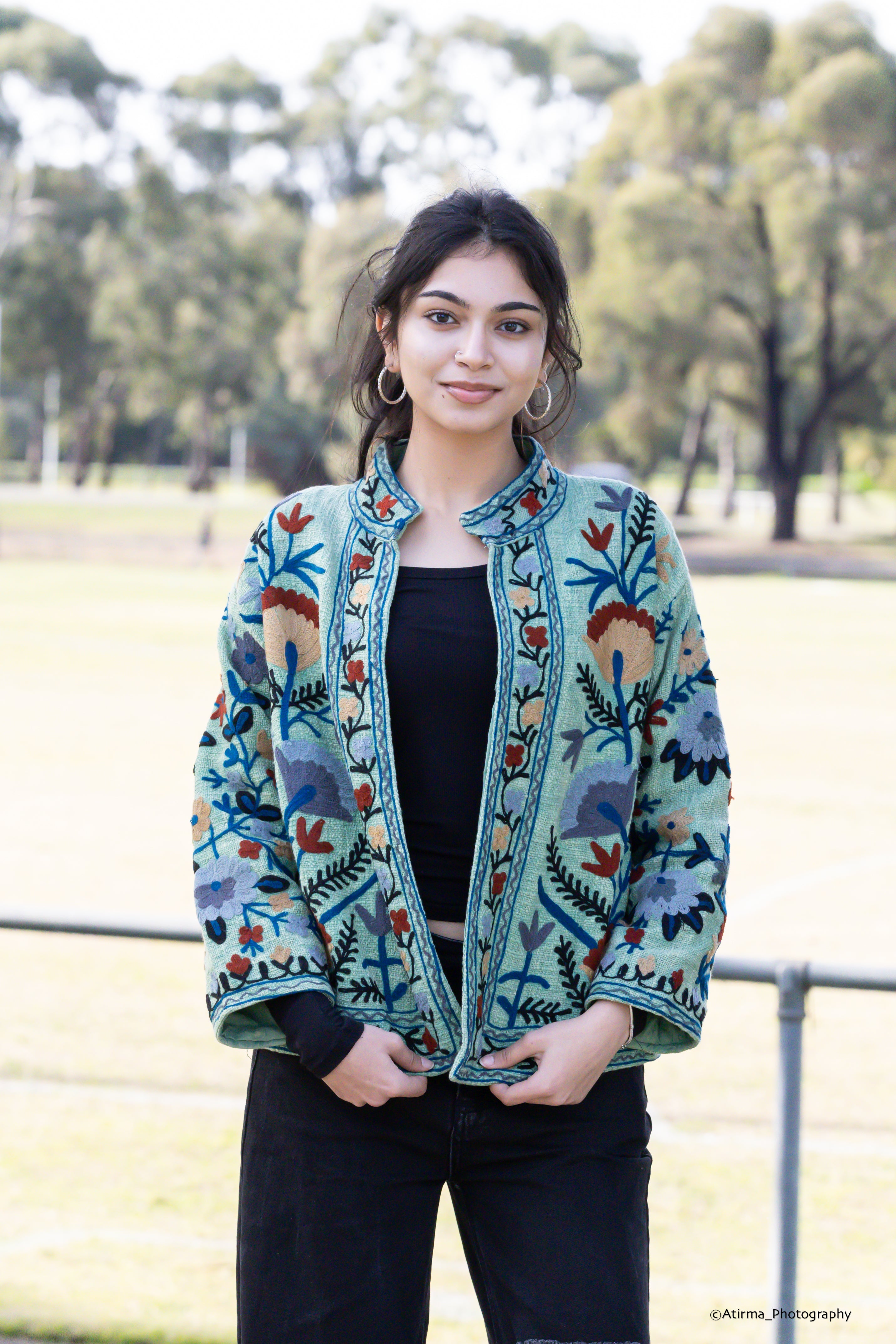 Indu | Green Suzani Jacket