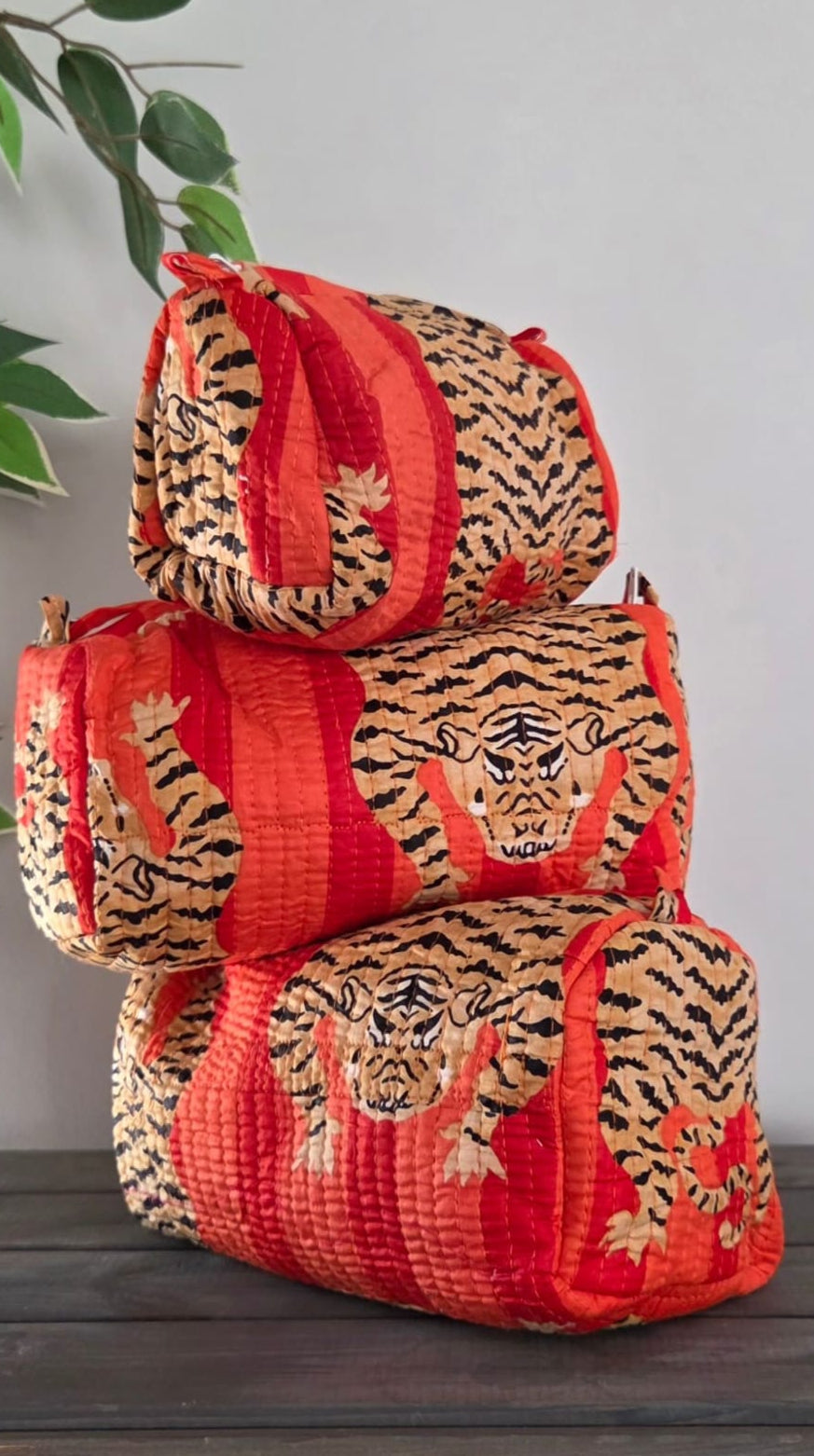 makeup bag cotton handblock print pouch